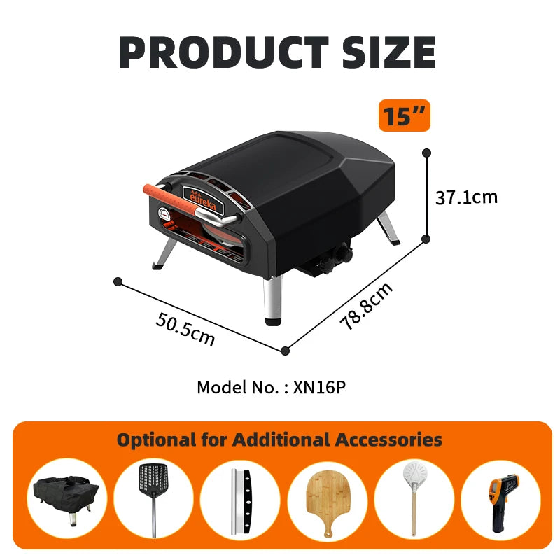 15 Inch Rotating Propane Lpg Burner Large Pizza Oven Gas