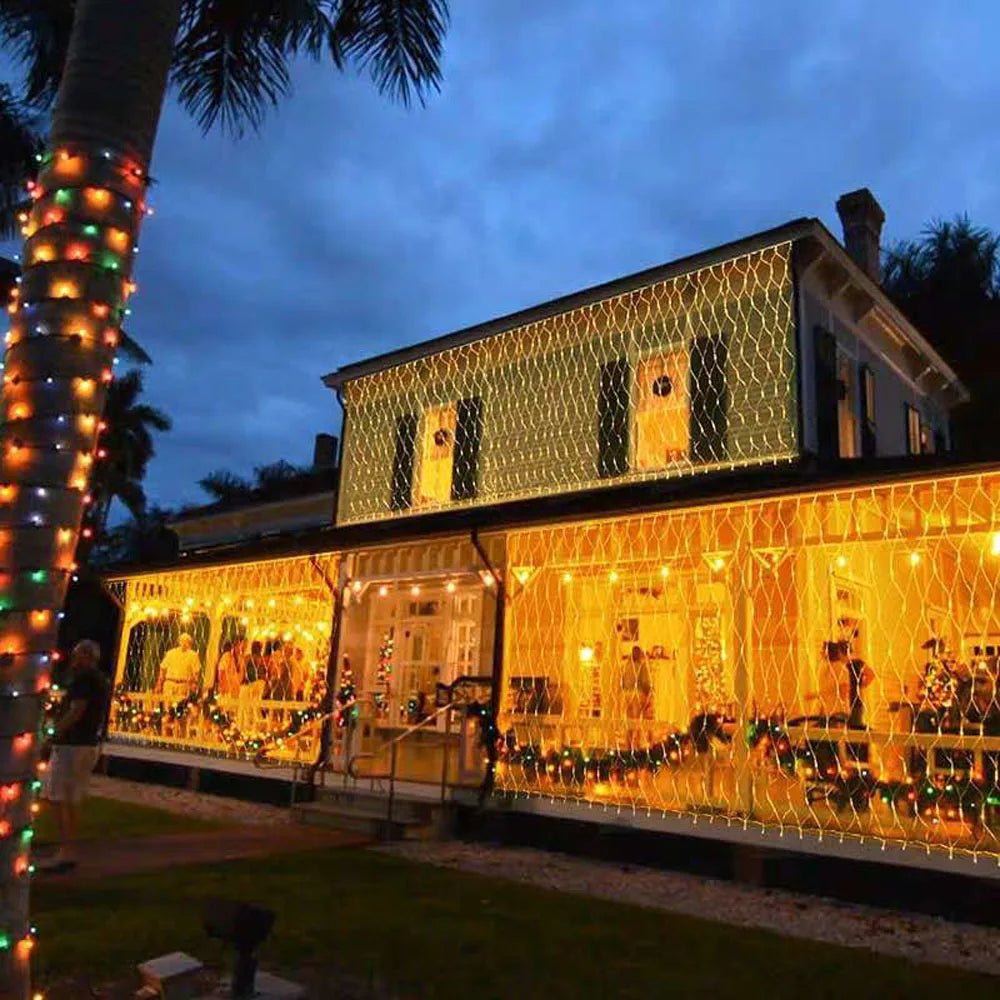 Rede de luzes de natal 6m x 4m led luzes de malha decoração do jardim ao ar livre festão rua guirlanda fada festa de natal decoração de casamento