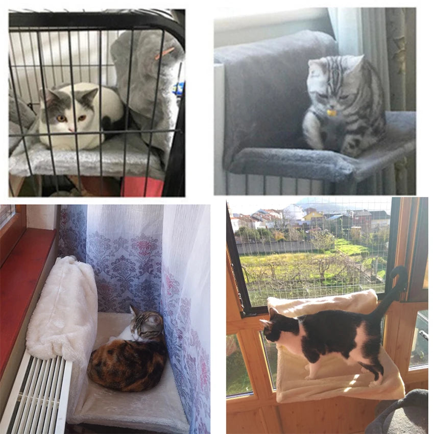 Hammock Suspenso Removível para Pet, Cama para Banco do Radiador, Ninho de Gatinho, Forte Estrutura De Metal Durável, Acessórios De Gato