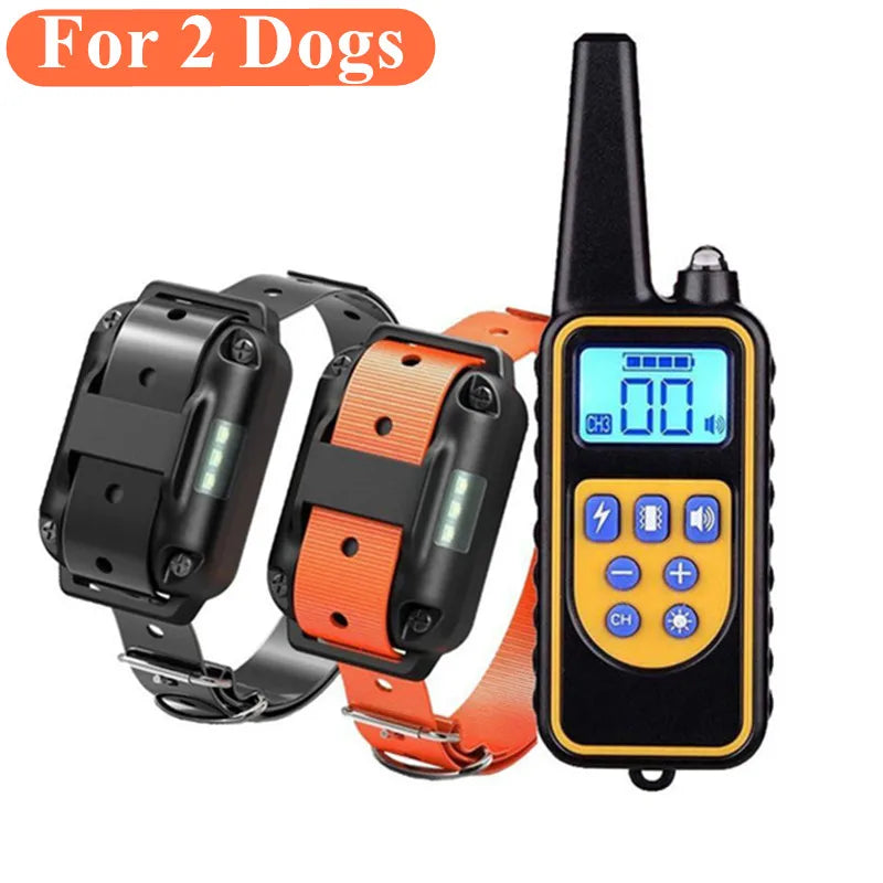 Coleira elétrica de treinamento para cães, à prova d'água, coleira contra latidos para animais de estimação com controle remoto, recarregável, dispositivo antilatido, todos os tamanhos Kasa & Pet