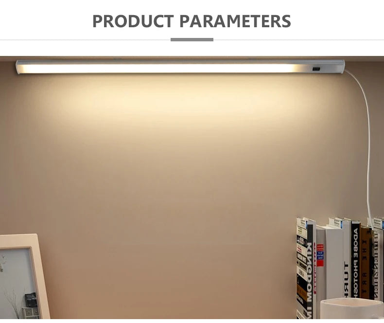 Barra de Luz LED em Perfil de Alumínio 30cm 40cm 50cm Iluminação Interna Luminária para Cozinha Armário Decoração de Natal Luzes de Fundo para Parede