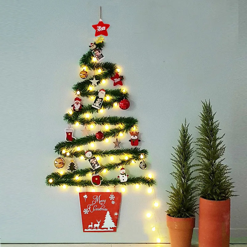 Árvore de Natal Criativa com Luzes, Enfeites de Natal DIY, Árvore de Natal Iluminada, Enfeites de Natal, Árvore Feliz