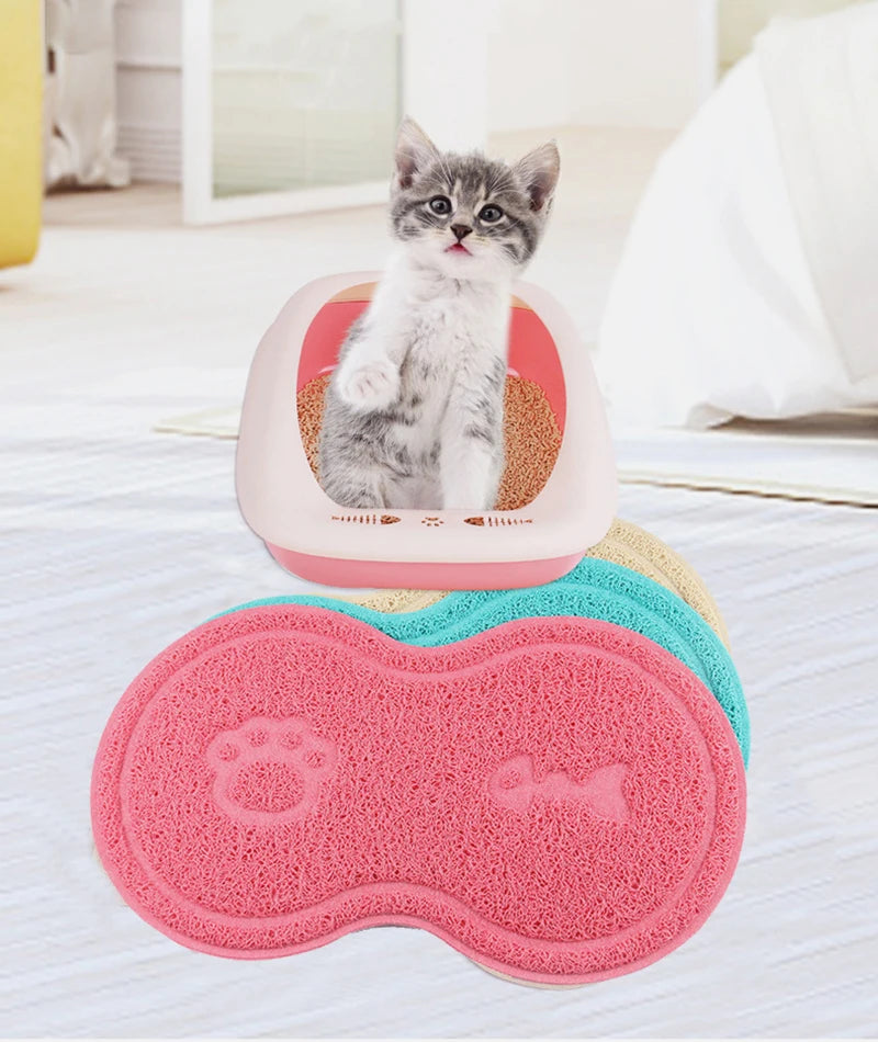 Gato e cão pet esteira bonito gato maca almofada pé tapete antiderrapante prato tigela comida alimentação esteira almofada colocação acessórios para animais de estimação
