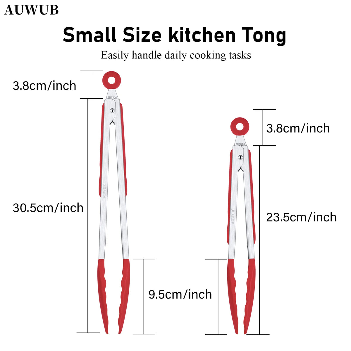 9+12 Inch Silicone Food Tong Stainless Steel Silicone Non-slip Cooking Clip Clamp BBQ Salad Tools Cooking Kitchen Accessories - Kasa & Pet