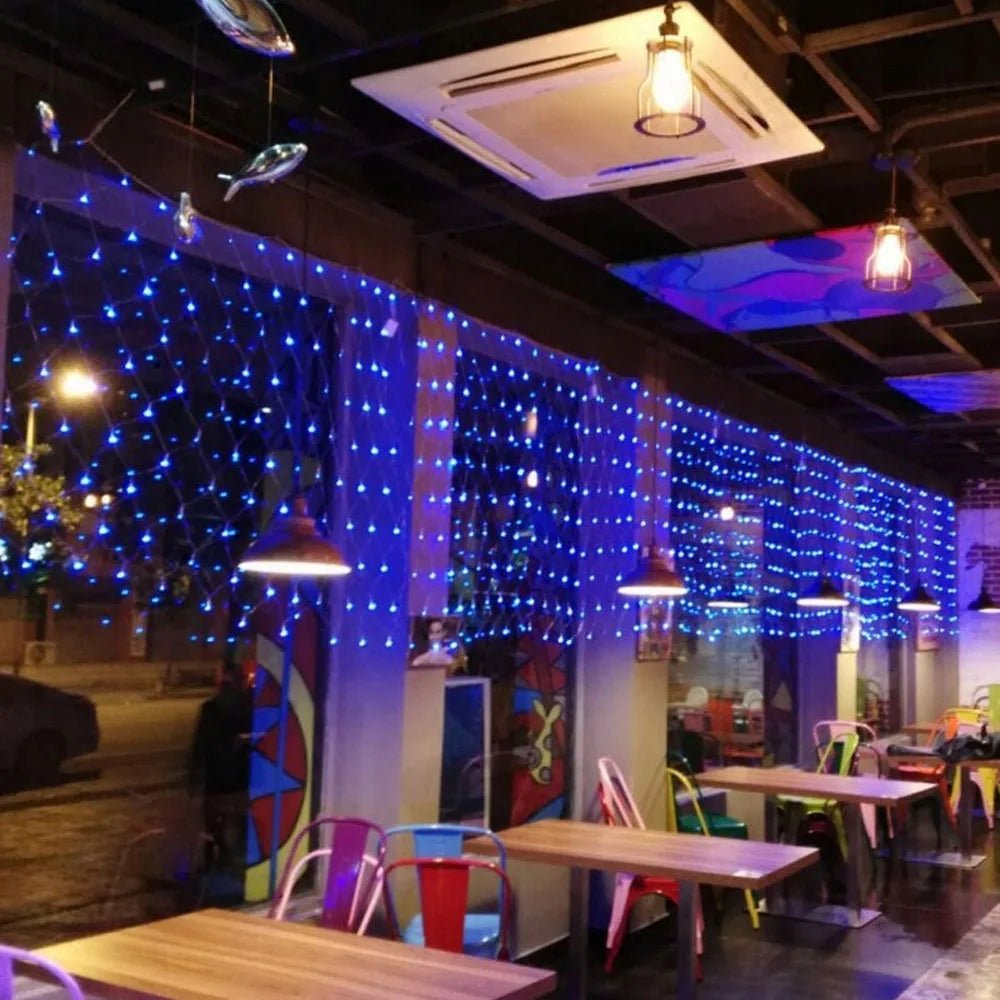 Rede de luzes de natal 6m x 4m led luzes de malha decoração do jardim ao ar livre festão rua guirlanda fada festa de natal decoração de casamento