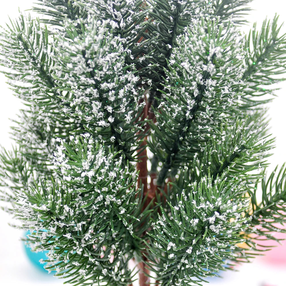 Mini Árvore de Natal Artificial Brilhante, Decoração Imortal Desktop, Presente de Aniversário, Ano Novo, Família, Dia dos Namorados, 30cm