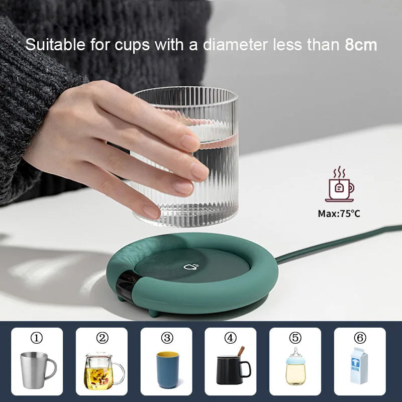 Nova caneca de café mais quente aquecimento elétrico coaster para escritório em casa 3 temperaturas ajustável xícara de chá mais quente presente aniversário natal