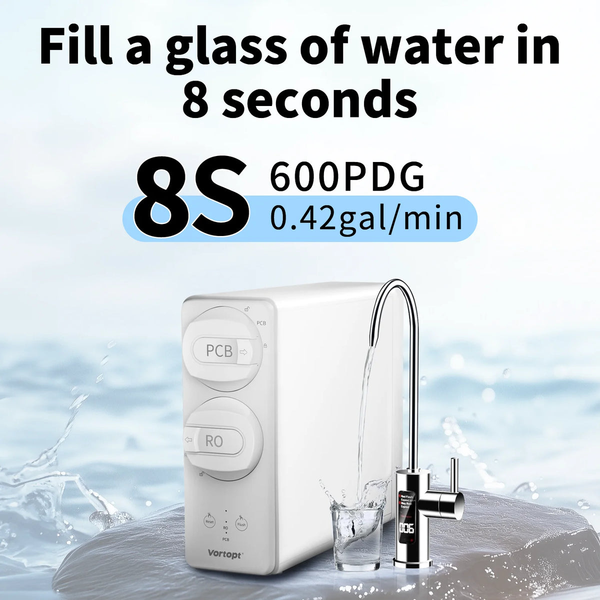 Compact Home Water Purifier System Featuring Multi-Stage Filtration Providing Clean Safe Drinking Water for Kitchen Use - Kasa & Pet