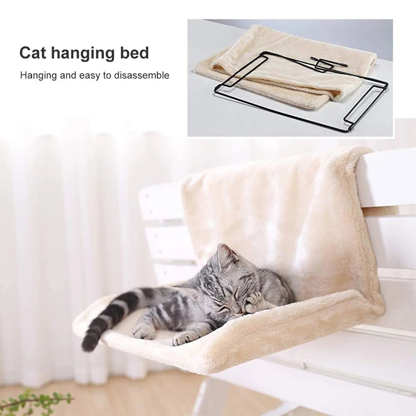 Hammock Suspenso Removível para Pet, Cama para Banco do Radiador, Ninho de Gatinho, Forte Estrutura De Metal Durável, Acessórios De Gato