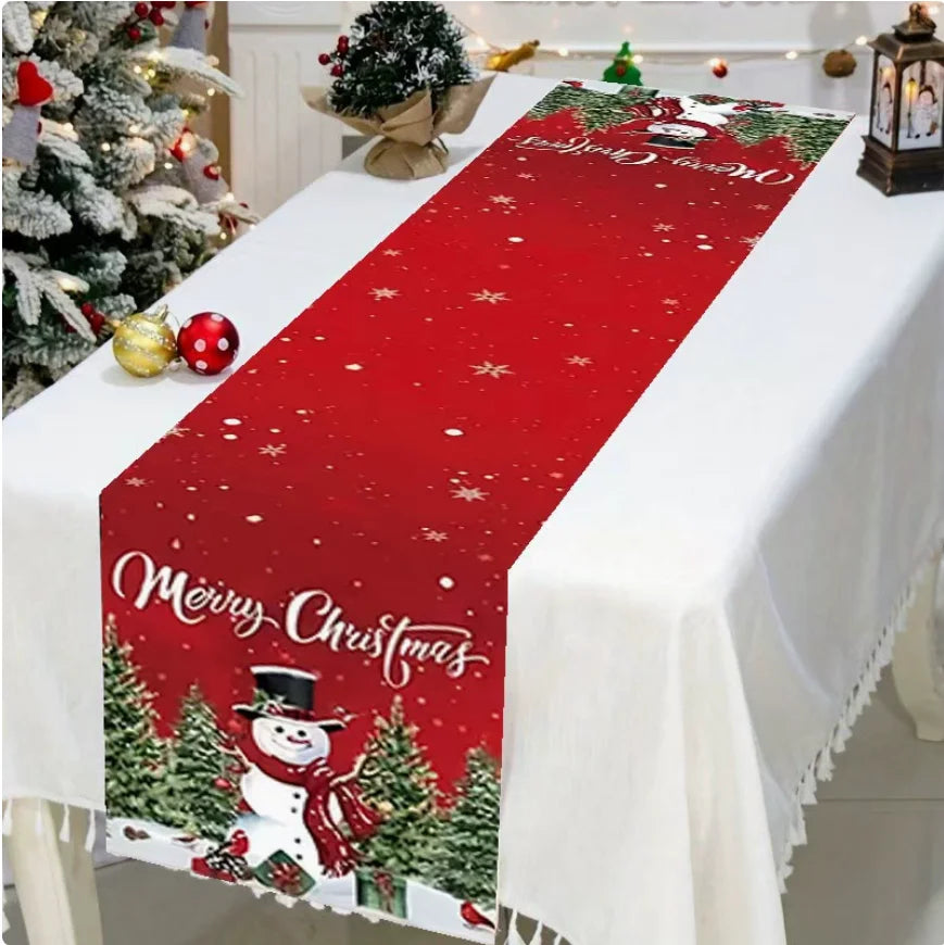 2026 Christmas Table Runner Christmas Decoration for Home Tablecloth Navid Noel Xmas Gifts New Year Natal Drop Shipping