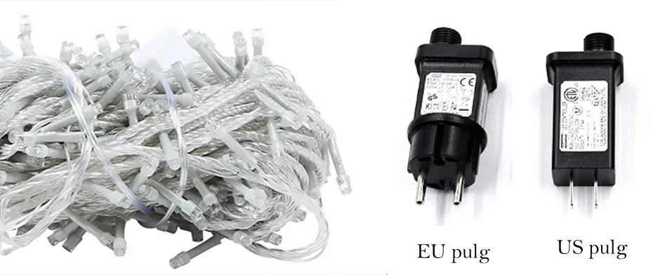 Luzes de Natal LED 24V-31V 100M 50M 30M 20M 10M à Prova d'Água, Guirlanda de Luzes de Fada para Árvore, Iluminação de Natal ao Ar Livre