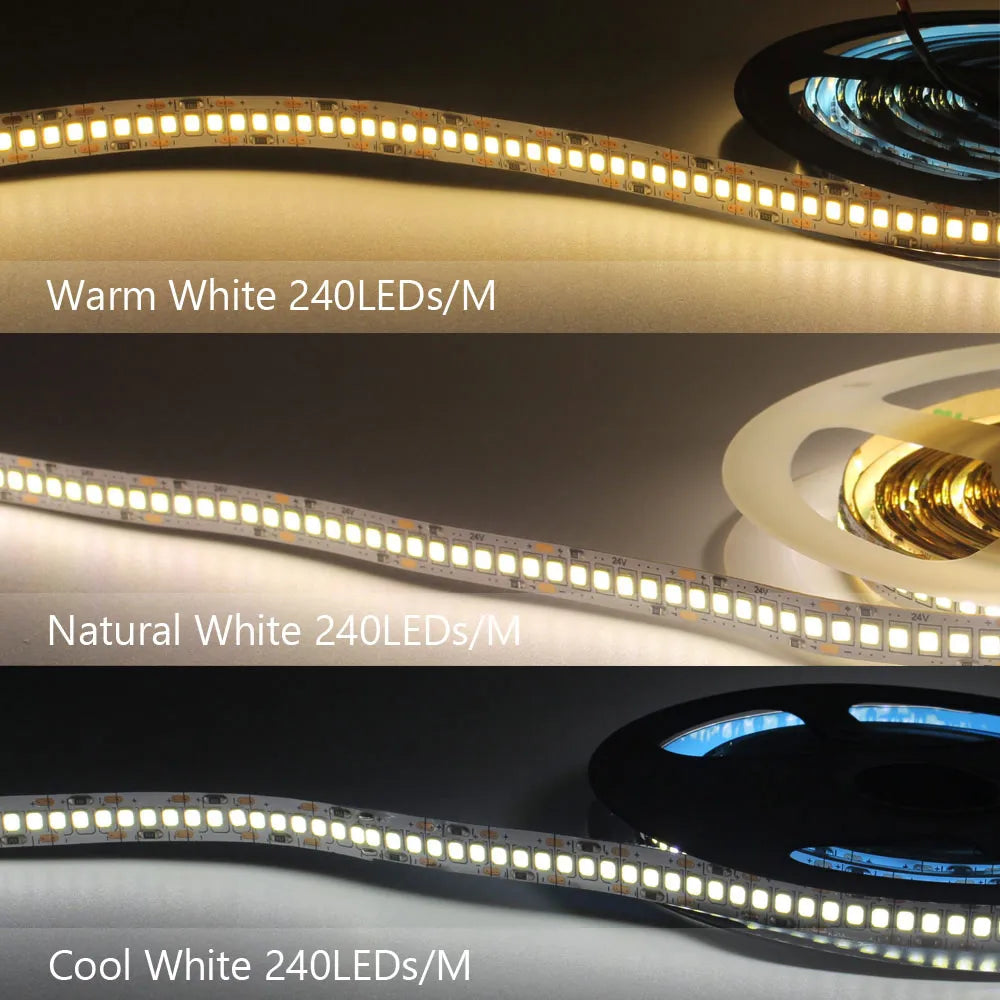 12v tira conduzida smd 2835 1m 2m 3m 4m 5m led listra fita de luz 120led/m 240led/m branco quente fita flexível decoração para casa luz