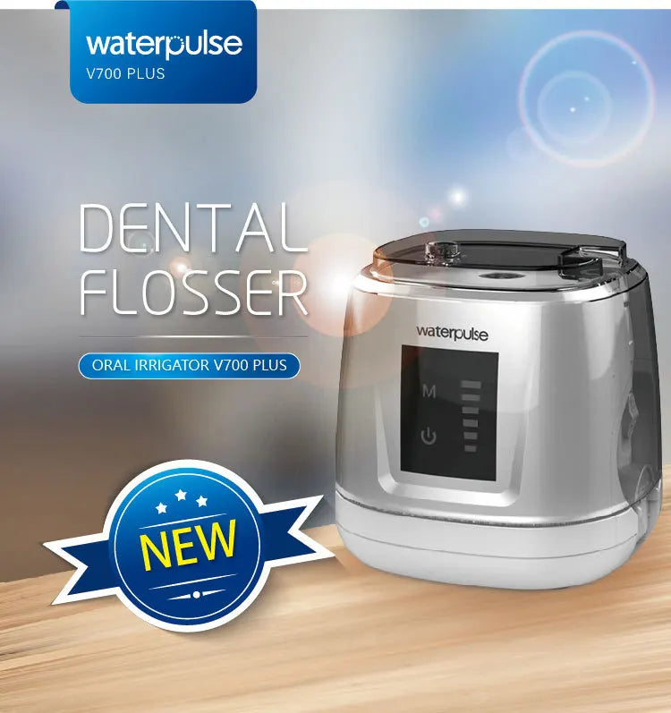 Fio dental de água + 6 pontas, massageador limpo de dentes, 20-120psi, higiene oral, irrigador dental de água, 1000ml, limpador de dentes