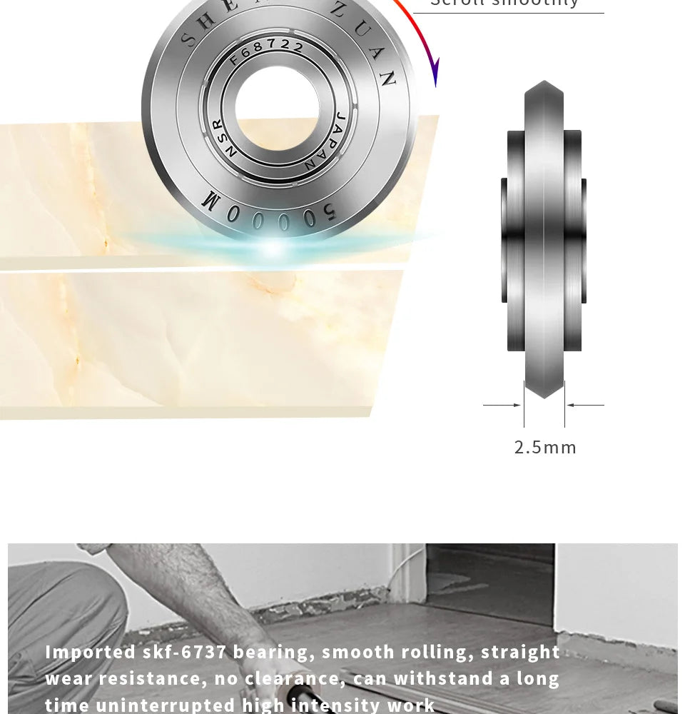22mm cortador de telha cerâmica de vidro roda liga cortador de telha cerâmica carboneto de tungstênio revestimento de titânio cerâmico