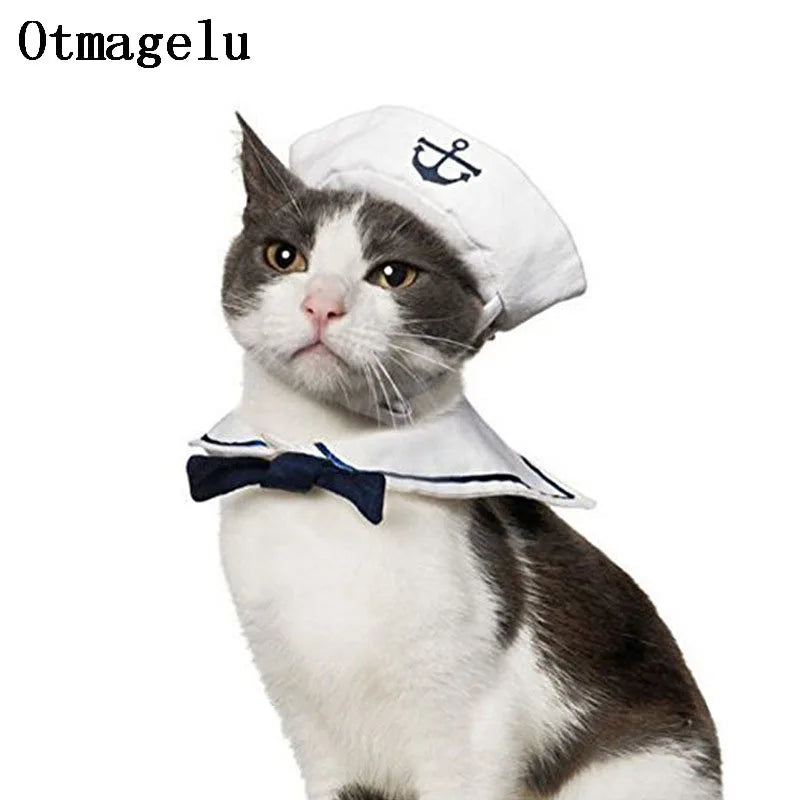 Engraçado trajes de gato de estimação pequeno cão coelho vestuário roupas para halloween cosplay marinha marinheiro roupas jaqueta manto acessórios para cães