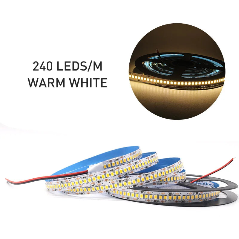 12v tira conduzida smd 2835 1m 2m 3m 4m 5m led listra fita de luz 120led/m 240led/m branco quente fita flexível decoração para casa luz Kasa & Pet