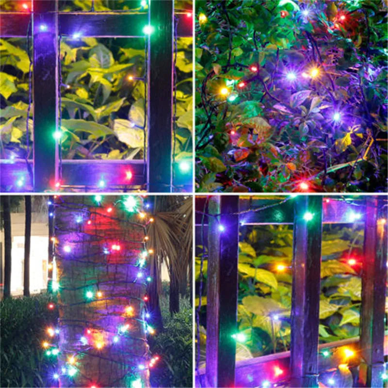 Garland-luzes de led, luz solar, para natal, com bateria, para decoração de casamento, jardim, festas