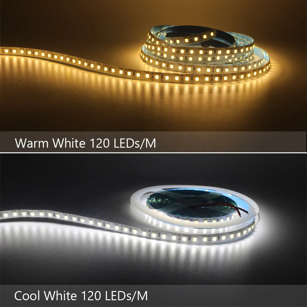 12v tira conduzida smd 2835 1m 2m 3m 4m 5m led listra fita de luz 120led/m 240led/m branco quente fita flexível decoração para casa luz