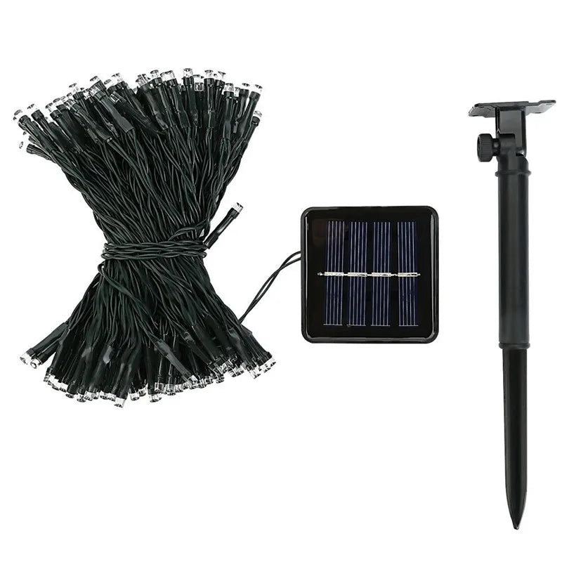 Garland-luzes de led, luz solar, para natal, com bateria, para decoração de casamento, jardim, festas