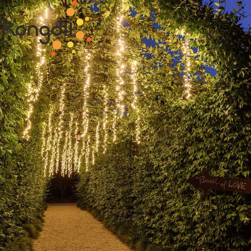 2.4m led luzes da corda de sincelo natal jardim árvore decoração natal luz de fadas guirlanda festa ao ar livre pátio decoração rua