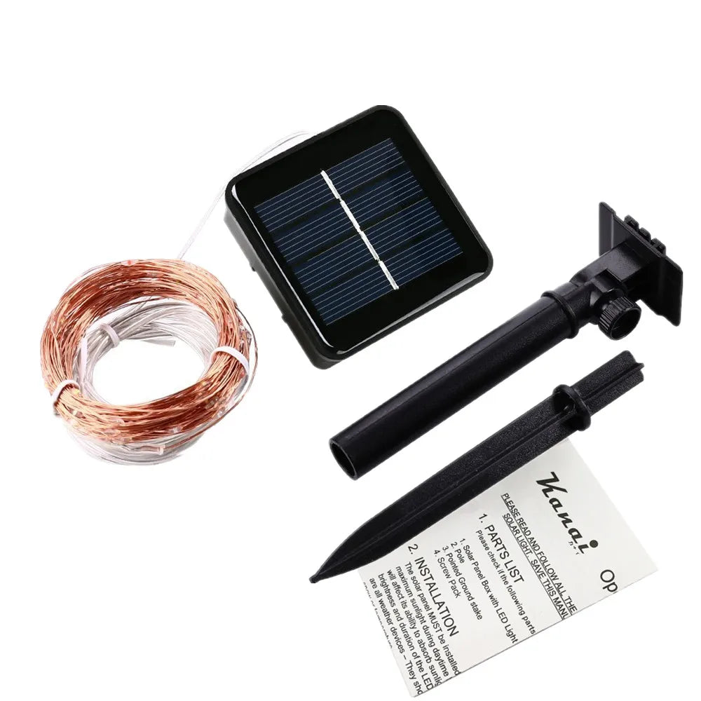 Led ao ar livre solar lamps10m/20m/30m/50m leds luzes da corda de fadas feriado festa natal guirlandas jardim solar à prova dwaterproof água luz