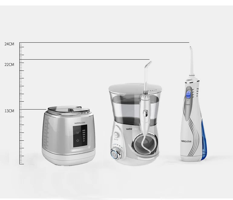 Fio dental de água + 6 pontas, massageador limpo de dentes, 20-120psi, higiene oral, irrigador dental de água, 1000ml, limpador de dentes