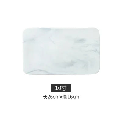 Tábua de corte de mármore para biscoitos de queijo e servir sushi, prato retangular de cerâmica, bandeja de armazenamento, recipiente de alimentos, louça