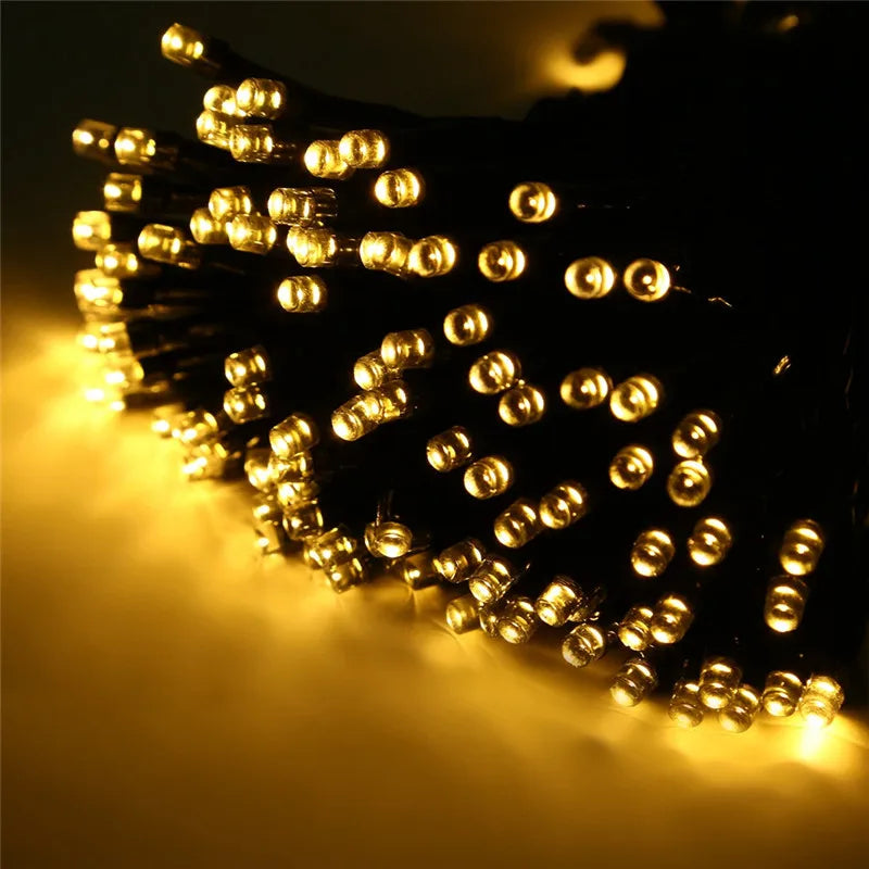 Garland-luzes de led, luz solar, para natal, com bateria, para decoração de casamento, jardim, festas