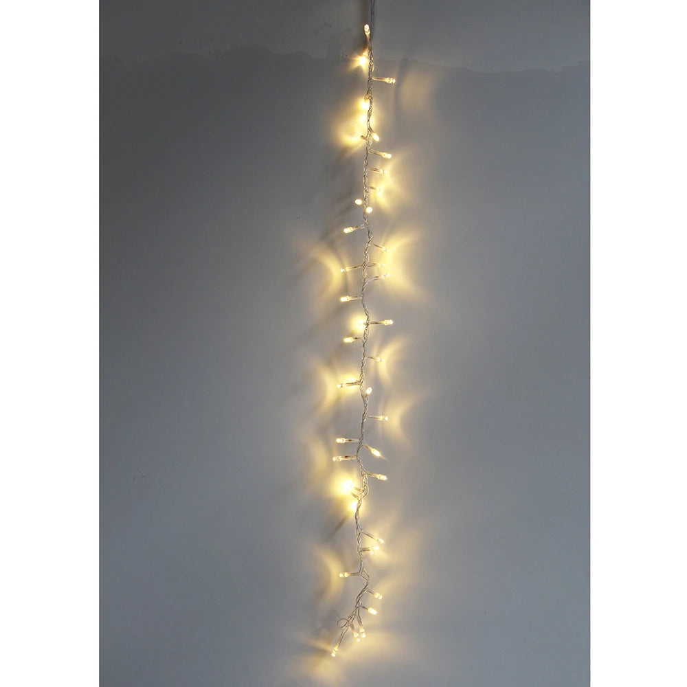 2.4m led luzes da corda de sincelo natal jardim árvore decoração natal luz de fadas guirlanda festa ao ar livre pátio decoração rua