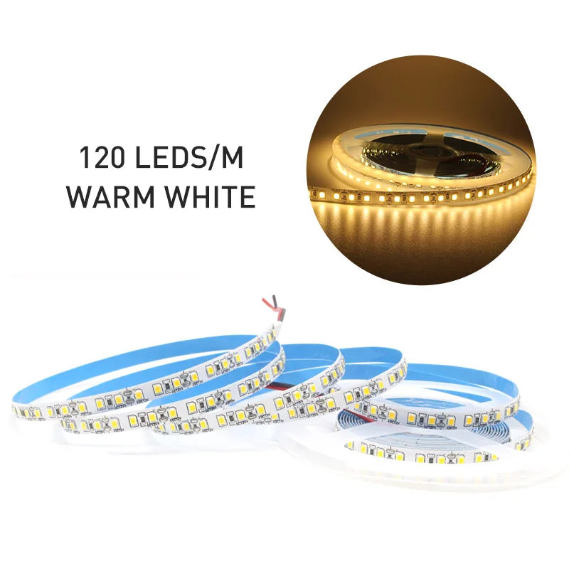 12v tira conduzida smd 2835 1m 2m 3m 4m 5m led listra fita de luz 120led/m 240led/m branco quente fita flexível decoração para casa luz Kasa & Pet