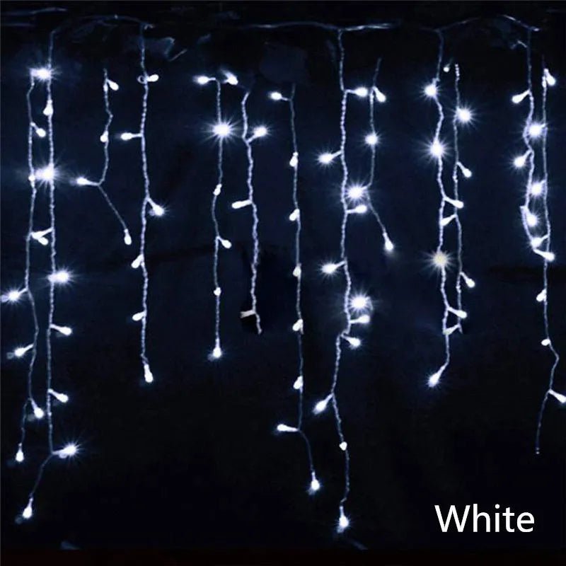 LED Icicle Cortina Icicle String Lights, decoração ao ar livre, luzes decorativas, jardim, festa de Natal, 4m Droop 0.4-0.6m