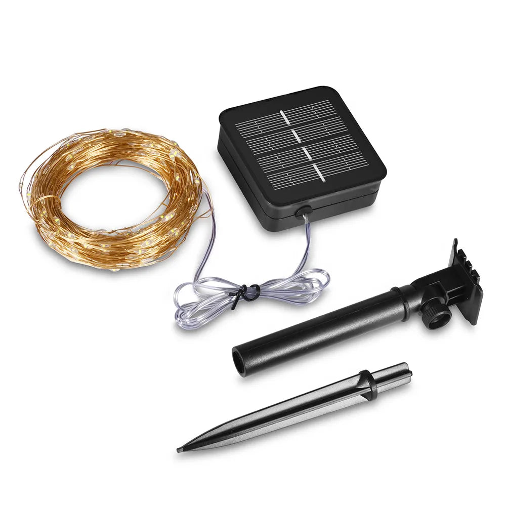 Led ao ar livre solar lamps10m/20m/30m/50m leds luzes da corda de fadas feriado festa natal guirlandas jardim solar à prova dwaterproof água luz