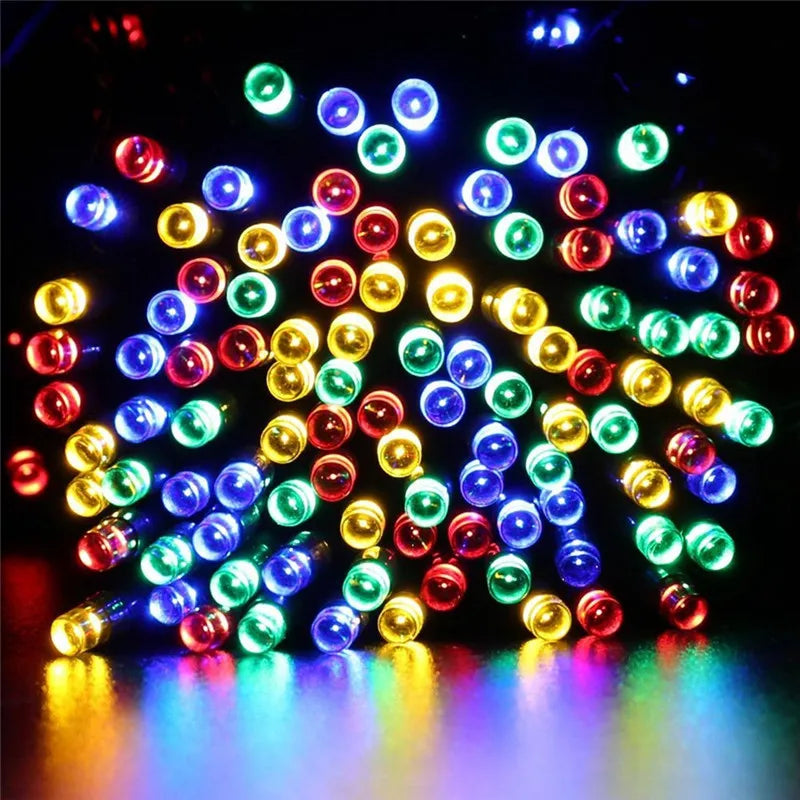 Garland-luzes de led, luz solar, para natal, com bateria, para decoração de casamento, jardim, festas