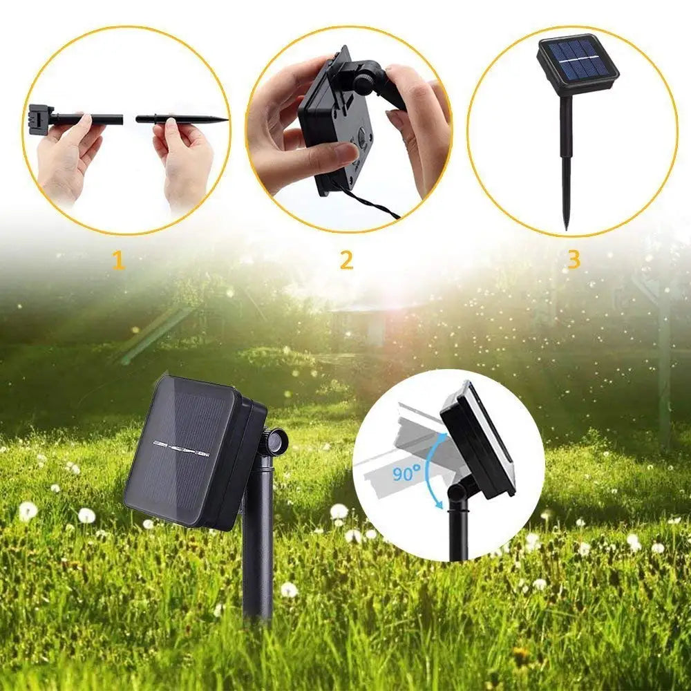 Led ao ar livre solar lamps10m/20m/30m/50m leds luzes da corda de fadas feriado festa natal guirlandas jardim solar à prova dwaterproof água luz