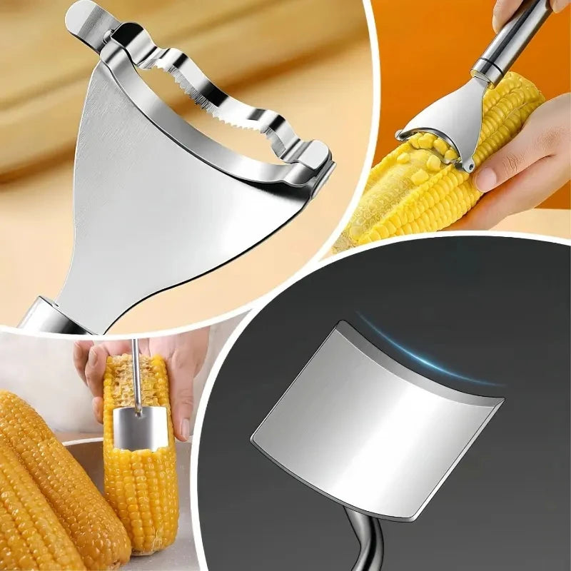 2-piece corn stripper, stainless steel corn scraper, creative corn peeler, kitchen vegetable peeler, reusable