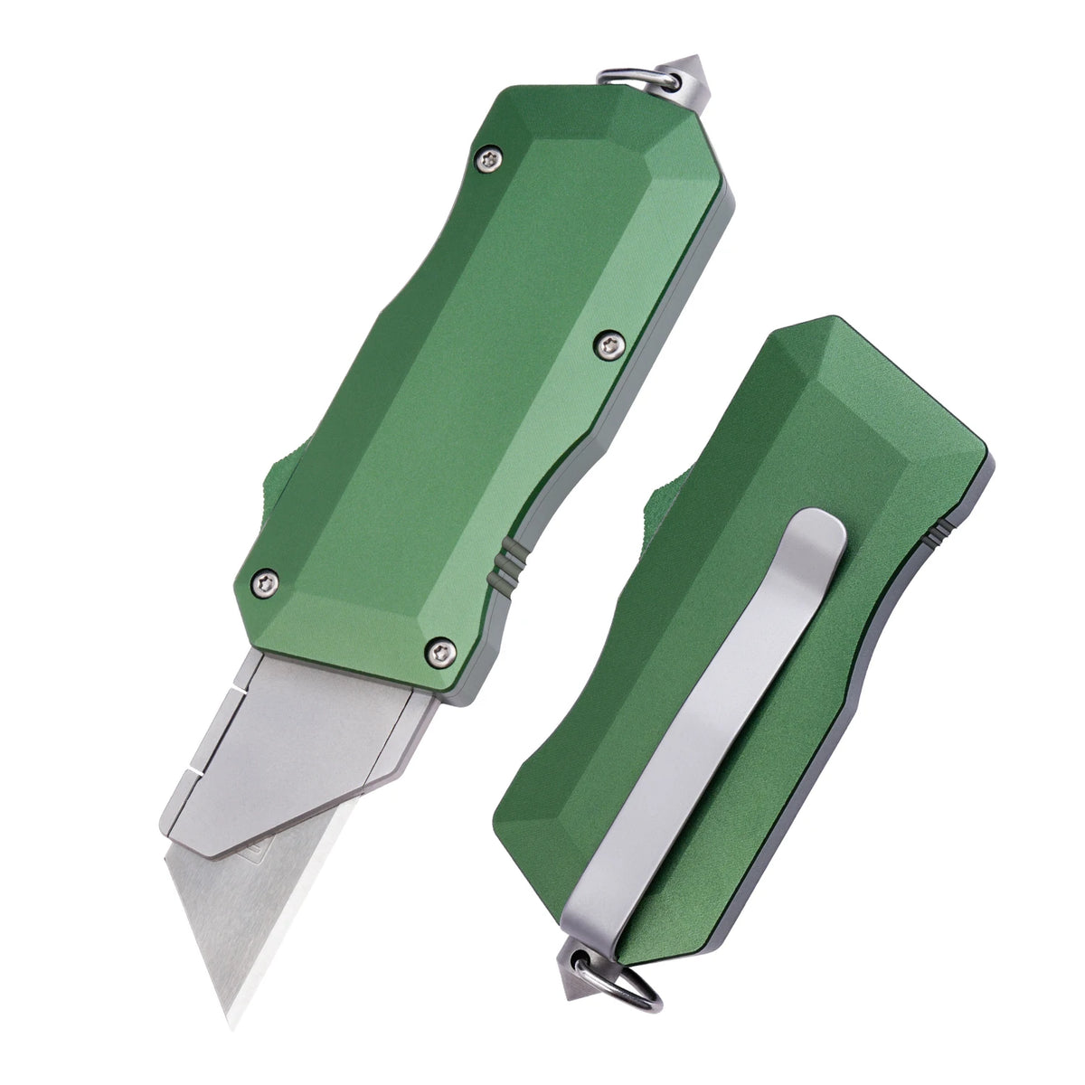 TGZUO Aluminum  Retractable Utility Knife with Window Breaker OTF Slider Pocket Knife CNC Precision Quick Change Blade EDC Tool