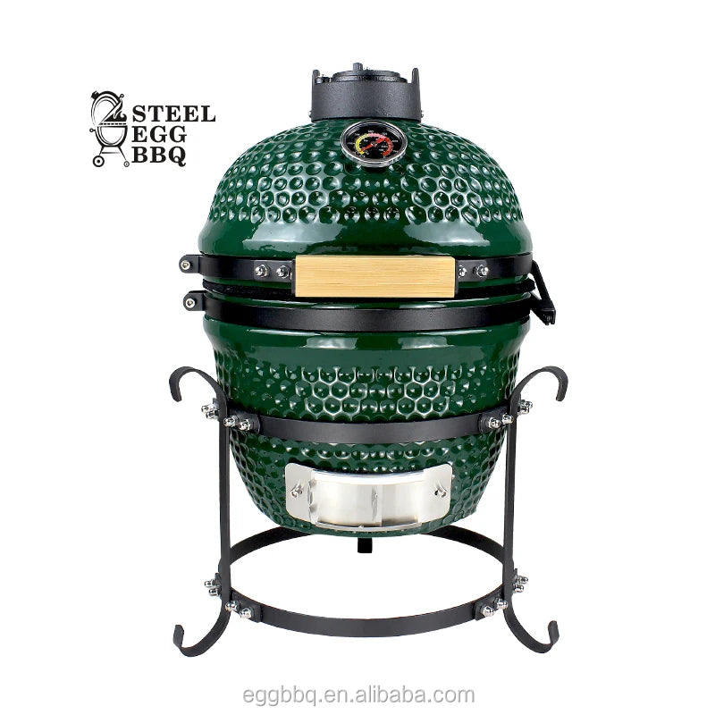 SEB KAMADO 13 Inch Mini Tabletop BBQ Grill Charcoal Ceramic Portable Kamado for Outdoor Kitchen Home and Garden