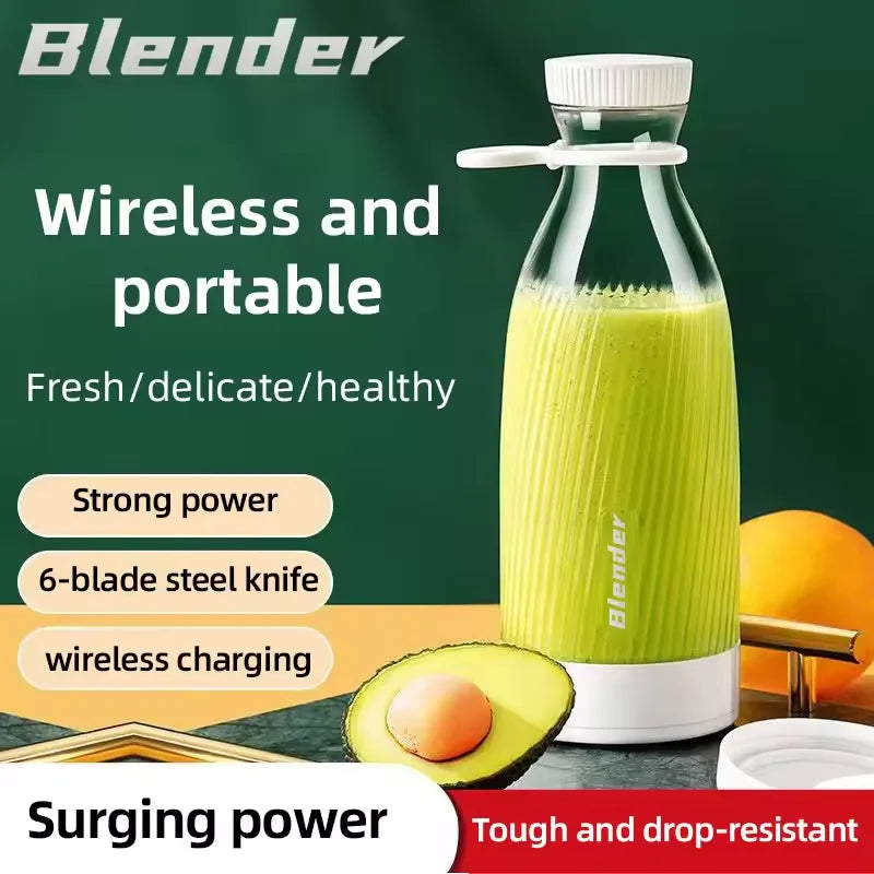 Powerful Mini Cordless Handheld Juicer Cup Blender 6 Blades Variable Speed Mixer Convenient Food Mixing Machine Blending Shaking