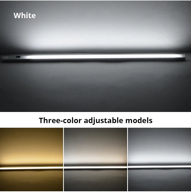 Barra de Luz LED em Perfil de Alumínio 30cm 40cm 50cm Iluminação Interna Luminária para Cozinha Armário Decoração de Natal Luzes de Fundo para Parede