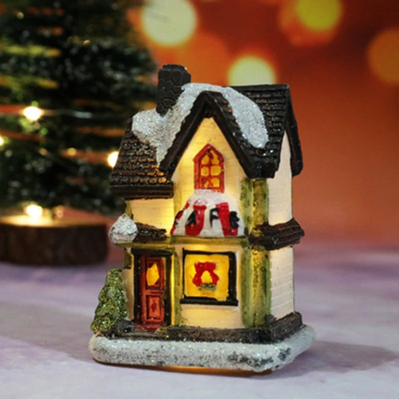 Casa de natal decorações de luz para casa ornamentos crianças presente natal ano novo 2025 navidad decoração quarto luz da noite com bateria