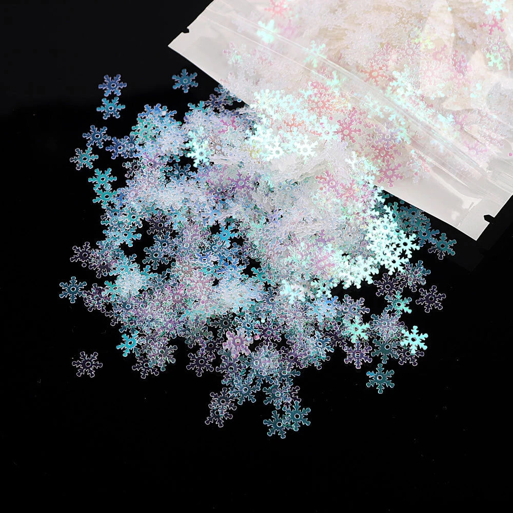 20g 8mm Glitter Flocos de Neve de Natal Lantejoulas Confete Neve Artificial Enfeites Decoração de Natal para Casa Natal 2026