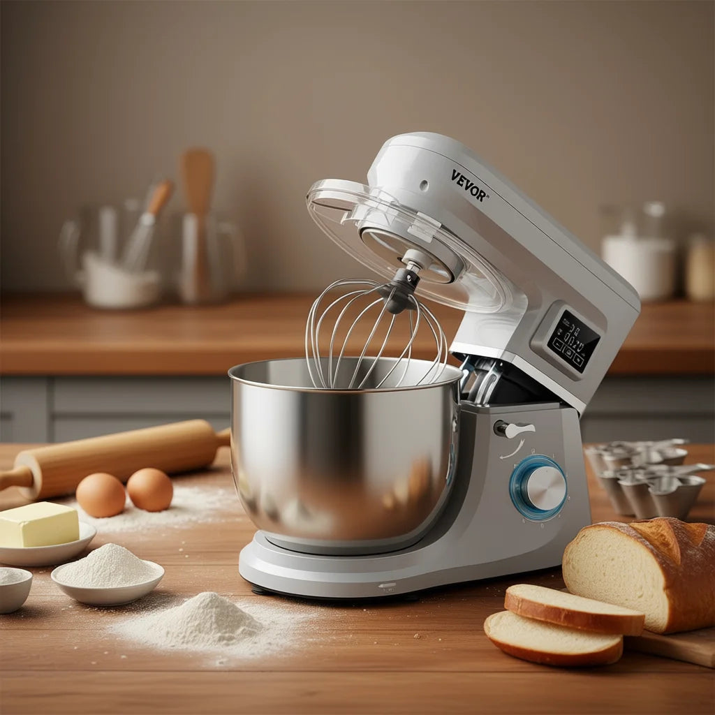 Stand Mixer 7.4 Qt Stainless Steel Bowl 6 Speed LCD Screen Tilt Head Design Food Mixer
