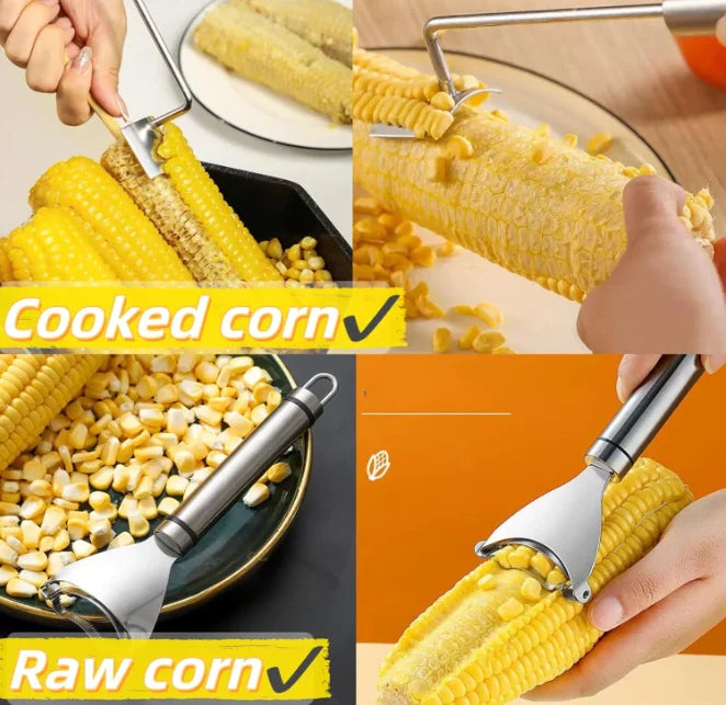 2-piece corn stripper, stainless steel corn scraper, creative corn peeler, kitchen vegetable peeler, reusable