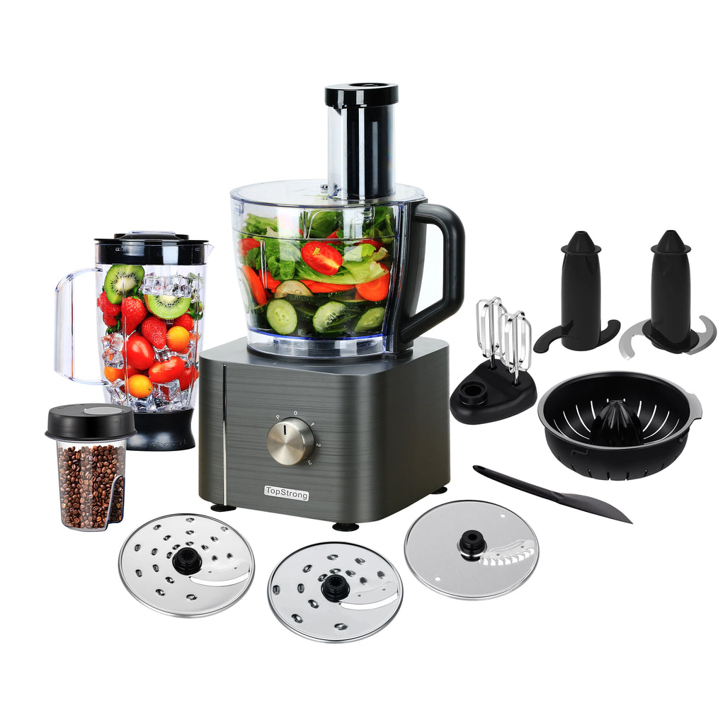 Food Processor, 11-in-1 Food Processor and Blender with Chopping Blending Kneading Grinding Whisking Juicing, 1100W