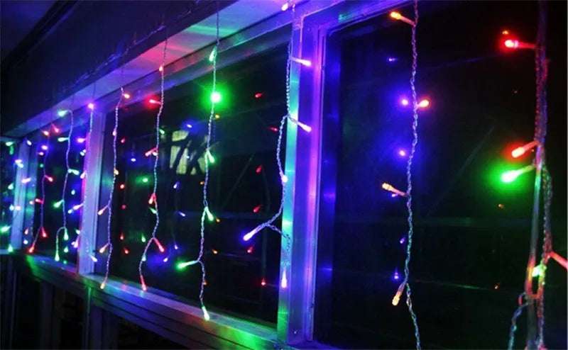 Decoração de natal 2024/2025 luzes de cortina led de gelo para queda ao ar livre 0.4/0.5/0.6m luzes de natal para casa ano novo 2025
