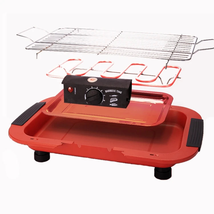Good Quality1800W Electric Grill Home BBQ Grill, EU Plug(Red)