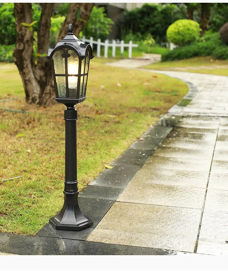 Luzes de LED para Jardim ao Ar Livre, Estilo Vintage Europeu, Impermeáveis IP54, 80CM, Lâmpadas Pretas E27 para Iluminação de Paisagismo em Jardins e Quintais AC85-265V