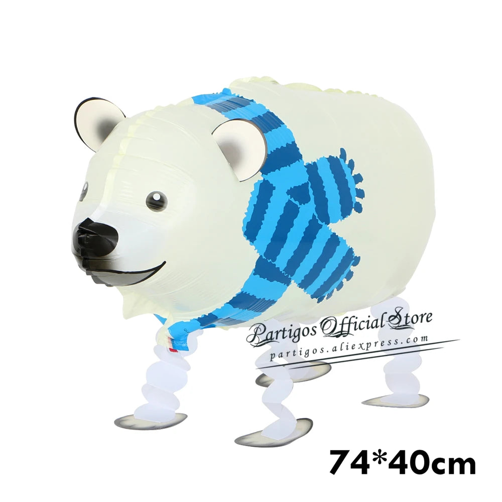 Mixes andando animais balões de hélio bonito gato cão panda dinossauro tigre animal de estimação balões de ar decorações de festa de aniversário crianças e adultos