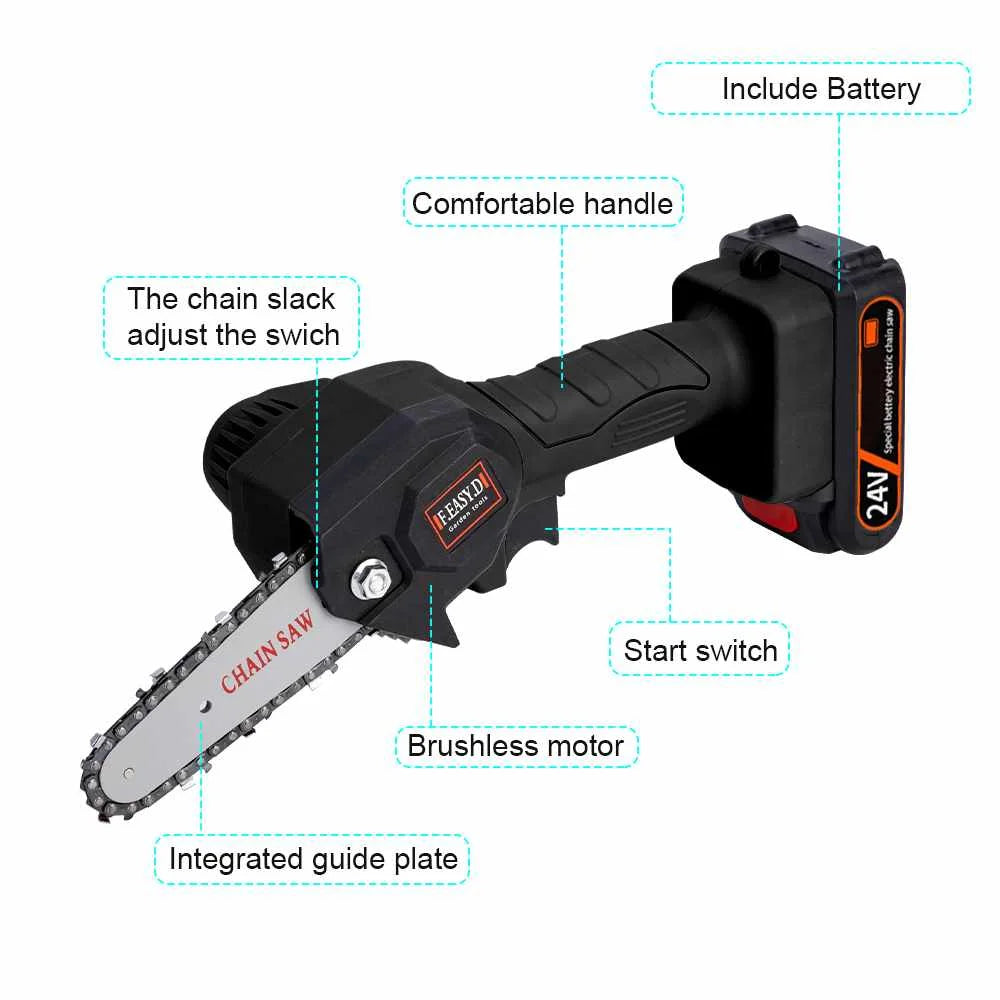 Cordless Mini Jigsaw Electric Chain Saw DIY Grade Garden Tools for Woodworking & Trimming Customizable OEM Support