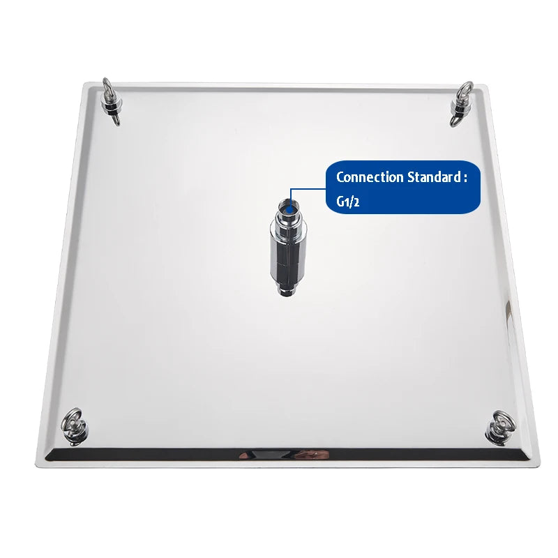 Cabeça de chuveiro de chuva preta com luz LED 20 ''Grande cabeça de torneira de chuveiro de chuva quadrada de latão cabeça que muda de cor